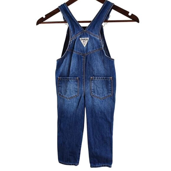 OshKosh B’gosh Girls Denim Overalls Size 2T | Heart Pocket Button Cotton Bibs - Picture 6 of 10